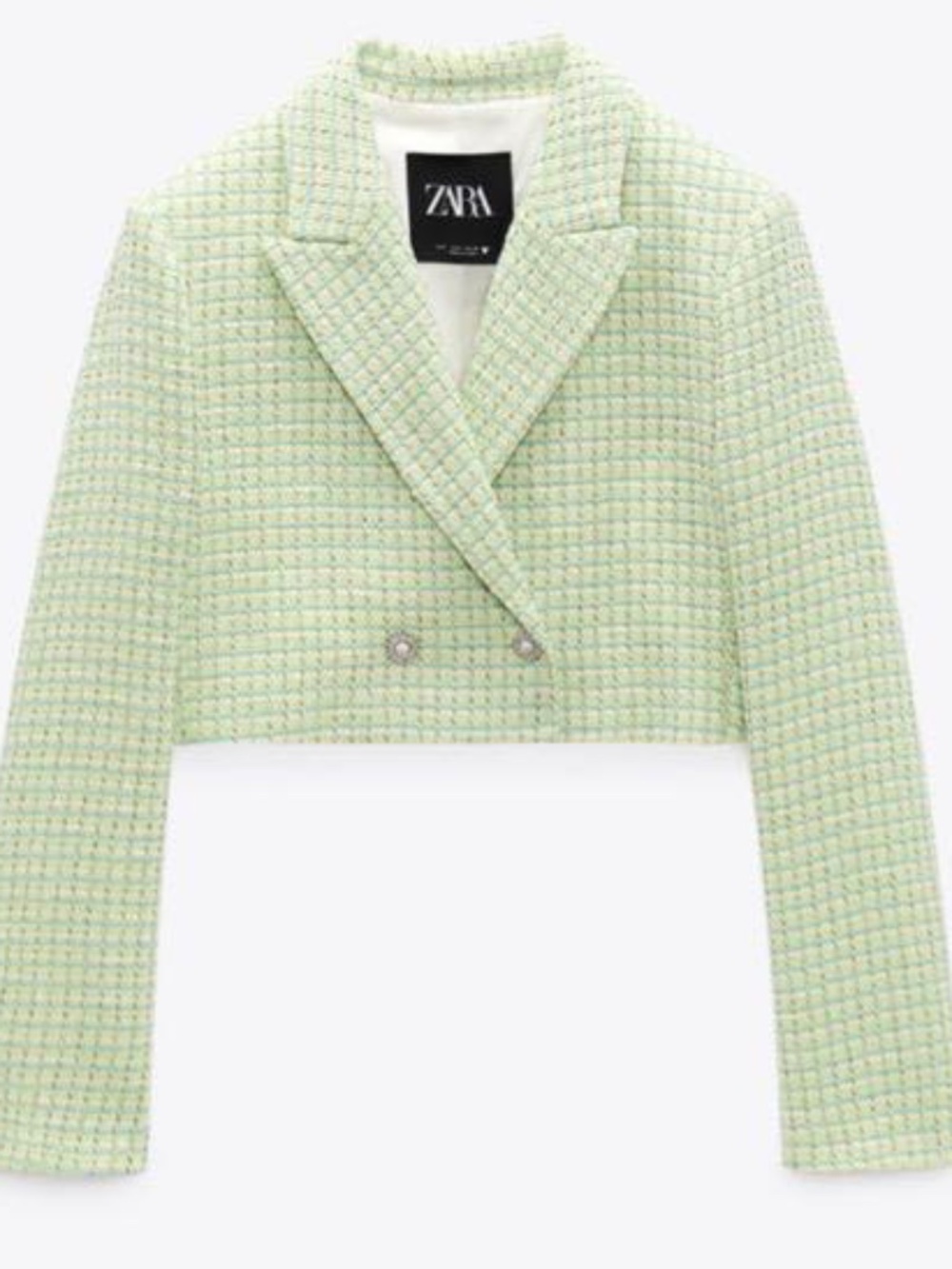 Zara Green Cropped Blazer